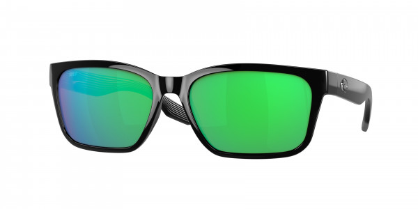 Costa Del Mar 6S9081 PALMAS Sunglasses, 908102 PALMAS BLACK GREEN MIRROR 580P (BLACK)