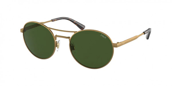 Polo PH3142 Sunglasses, 925171 SEMISHINY BRASS BOTTLE GREEN (BROWN)