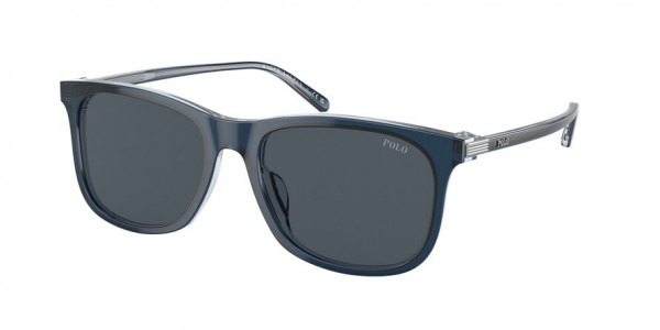 Polo PH4186U Sunglasses, 602887 SHINY TRANSP BLUE ON CRYSTAL D (BLUE)