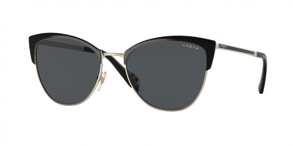 Vogue VO4251S Sunglasses, 352/87 TOP BLACK/PALE GOLD DARK GREY (BLACK)