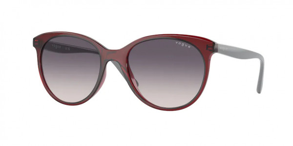 Vogue VO5453S Sunglasses, 292436 TRANSPARENT BORDEAUX PINK GRAD (RED)