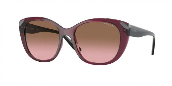 Vogue VO5457S Sunglasses, 298914 TRANSPARENT CHERRY PINK GRADIE (VIOLET)