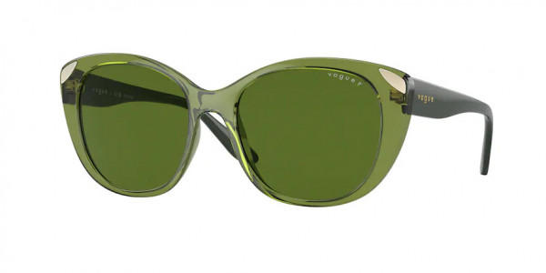 Vogue VO5457S Sunglasses, 30332P TRANSPARENT GREEN POLAR DARK G (GREEN)