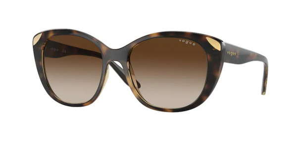 Vogue VO5457S Sunglasses, W65613 DARK HAVANA GRADIENT BROWN (BROWN)