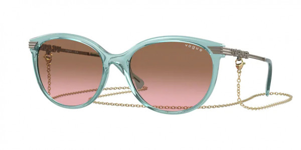 Vogue VO5460S Sunglasses, 303214 TRANSPARENT GREEN WATER PINK G (GREEN)