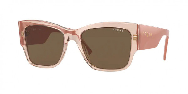 Vogue VO5462S Sunglasses, 295473 TRANSPARENT PEACH DARK BROWN (PINK)