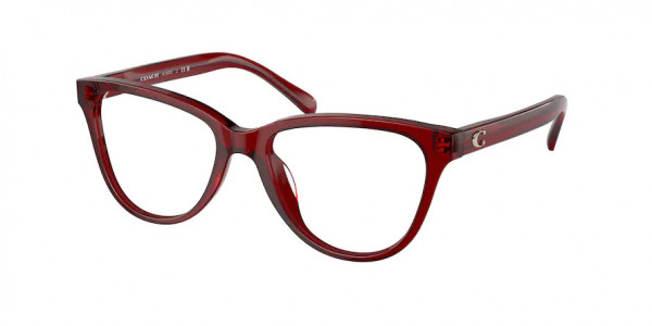 Coach HC6202U Eyeglasses, 5713 TRANSPARENT RED (RED)
