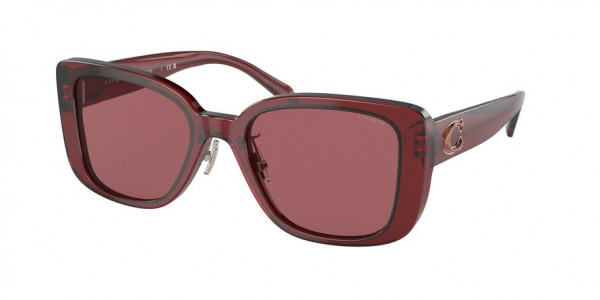 Coach HC8352 CD472 Sunglasses, 571369 CD472 TRANSPARENT RED RED SOLI (RED)