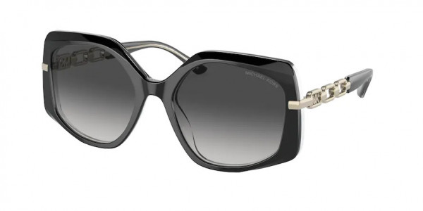 Michael Kors MK2177 CHEYENNE Sunglasses, 31068G CHEYENNE BLACK/CLEAR LAMINATE (BLACK)