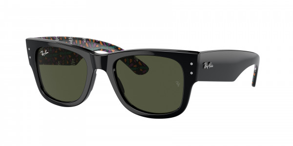 Ray-Ban RB0840S MEGA WAYFARER Sunglasses, 140031 MEGA WAYFARER BLACK GREEN (BLACK)