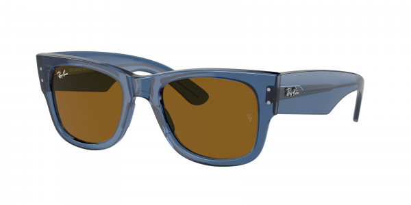 Ray-Ban RB0840S MEGA WAYFARER Sunglasses, 668073 MEGA WAYFARER TRANSPARENT BLU (BLUE)