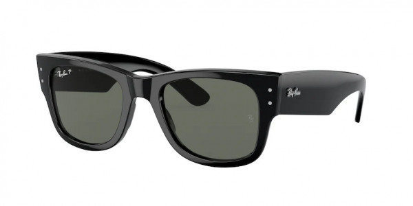 Ray-Ban RB0840S MEGA WAYFARER Sunglasses, 901/58 MEGA WAYFARER BLACK GREEN POLA (BLACK)