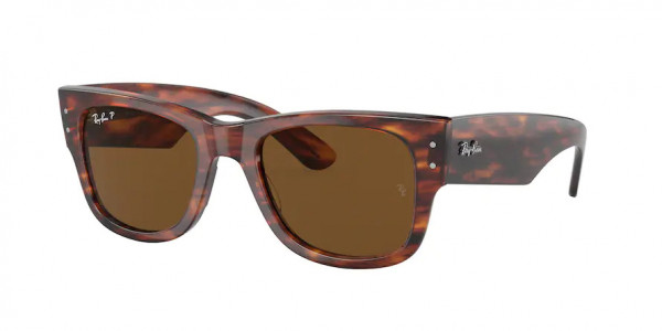 Ray-Ban RB0840S MEGA WAYFARER Sunglasses, 954/57 MEGA WAYFARER STRIPED HAVANA B (BROWN)