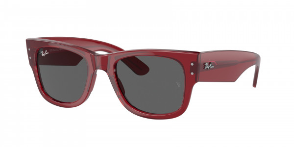 Ray-Ban RB0840SF MEGA WAYFARER Sunglasses, 6679B1 MEGA WAYFARER TRANSPARENT RED (RED)