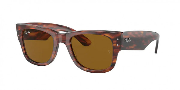 Ray-Ban RB0840SF MEGA WAYFARER Sunglasses, 954/33 MEGA WAYFARER STRIPED HAVANA B (BROWN)