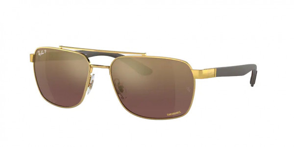 Ray-Ban RB3701 Sunglasses, 001/6B ARISTA PURPLE MIRROR GOLD GRAD (GOLD)