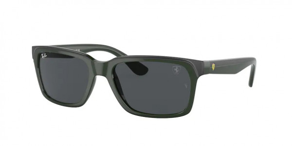 Ray-Ban RB4393M Sunglasses, F68087 FIORANO GREEN ON RUBBER BLACK (GREEN)