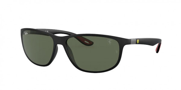 Ray-Ban RB4394M Sunglasses, F60271 MATTE BLACK DARK GREEN (BLACK)
