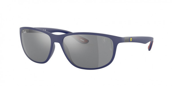 Ray-Ban RB4394M Sunglasses, F6046G MATTE BLUE GREY MIRROR SILVER (BLUE)