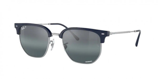Ray-Ban RB4416 NEW CLUBMASTER Sunglasses, 6656G6 NEW CLUBMASTER BLUE ON SILVER (BLUE)