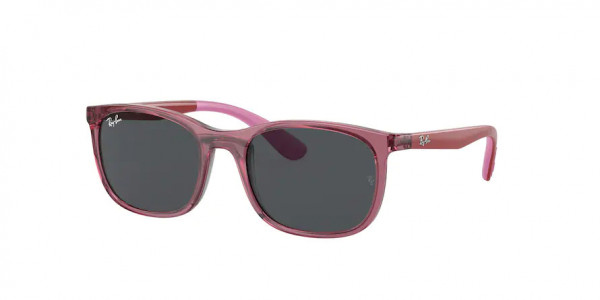 Ray-Ban Junior RJ9076S Sunglasses, 712587 TRANSP PINK ON RUBBER PINK DAR (PINK)