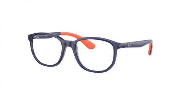 Ray-Ban Junior RY1619 Eyeglasses, 3775 TRANSP BLUE ON RUBBER ORANGE (BLUE)