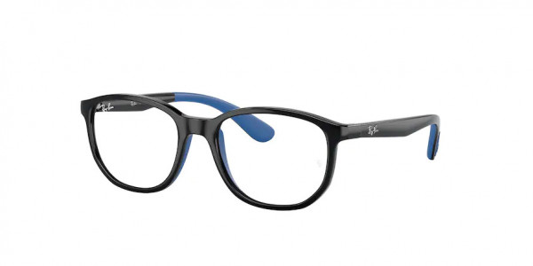 Ray-Ban Junior RY1619 Eyeglasses, 3862 BLACK ON RUBBER BLUE (BLACK)