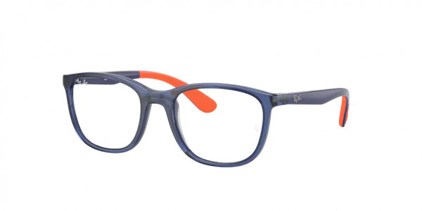 Ray-Ban Junior RY1620 Eyeglasses, 3775 TRANSP BLUE ON RUBBER ORANGE (BLUE)