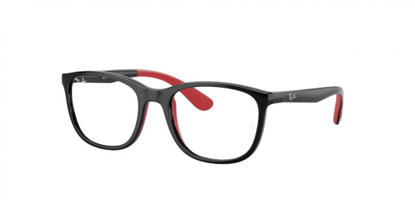 Ray-Ban Junior RY1620 Eyeglasses, 3831 BLACK ON RUBBER RED (BLACK)