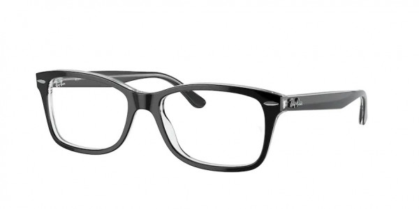 Ray-Ban Optical RX5428F Eyeglasses, 2034 BLACK ON TRANSPARENT (BLACK)