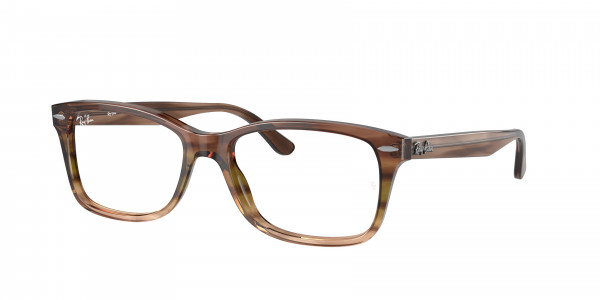 Ray-Ban Optical RX5428F Eyeglasses, 8255 STRIPED BROWN GRADIENT GREEN (BROWN)
