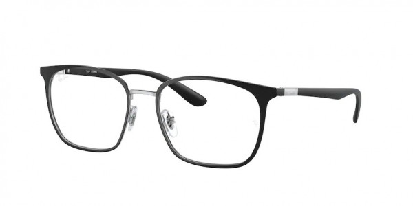 Ray-Ban Optical RX6486 Eyeglasses, 2861 BLACK ON SILVER (BLACK)