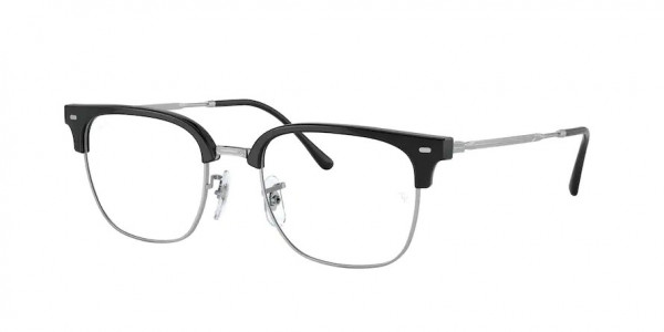 Ray-Ban Optical RX7216 NEW CLUBMASTER Eyeglasses, 2000 NEW CLUBMASTER BLACK ON SILVER (BLACK)