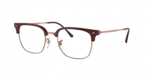 Ray-Ban Optical RX7216 NEW CLUBMASTER Eyeglasses, 8209 NEW CLUBMASTER BORDEAUX ON ROS (RED)