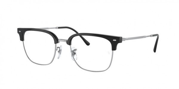Ray-Ban Optical RX7216F NEW CLUBMASTER Eyeglasses, 2000 NEW CLUBMASTER BLACK ON SILVER (BLACK)