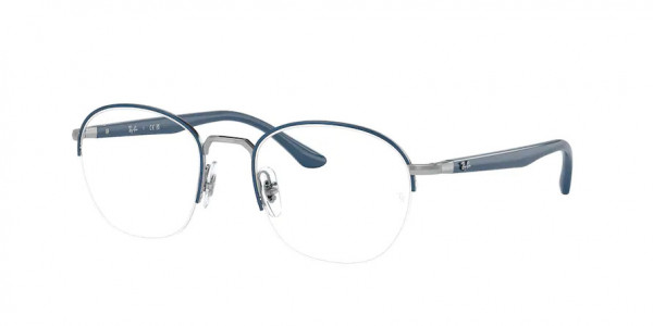 Ray-Ban Optical RX6487 Eyeglasses, 3145 BLUE VALLARTA ON SILVER (BLUE)