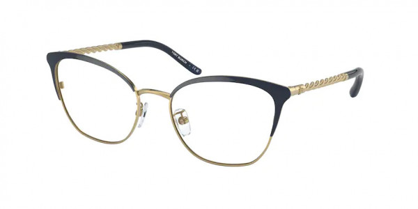 Tory Burch TY1076 Eyeglasses, 3341 SHINY GOLD / NAVY (GOLD)