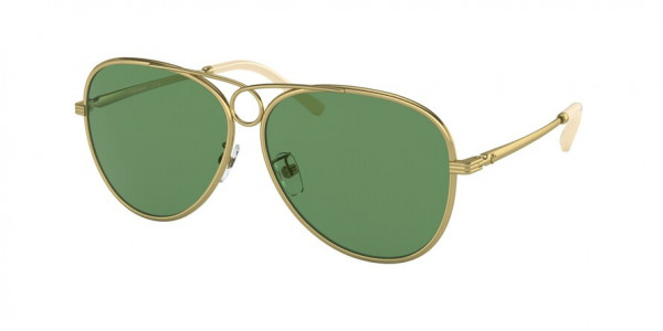 Tory Burch TY6093 Sunglasses, 3332/2 TORY GOLD SOLID DARK GREEN (GOLD)