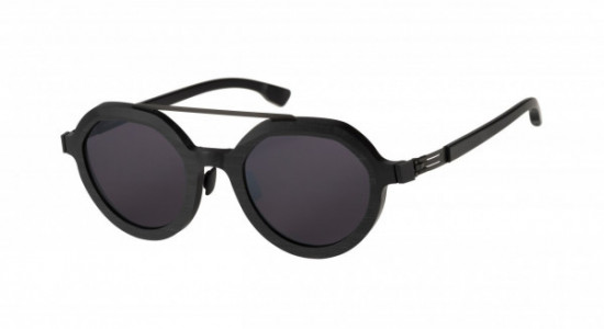 ic! berlin Edison Sunglasses, Ecoblack-Rough-Black