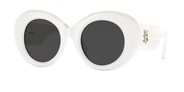 Burberry BE4370U MARGOT Sunglasses, 300787 MARGOT WHITE DARK GREY (WHITE)