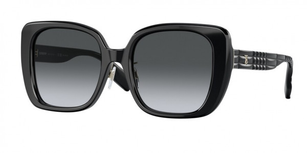 Burberry BE4371F HELENA Sunglasses, 3001T3 HELENA BLACK SFUMATO GRIGIO PO (BLACK)
