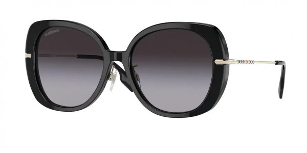 Burberry BE4374F EUGENIE Sunglasses, 30018G EUGENIE BLACK GREY GRADIENT (BLACK)