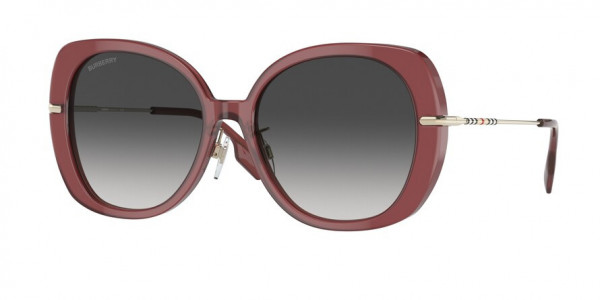 Burberry BE4374F EUGENIE Sunglasses, 40228G EUGENIE BORDEAUX GREY GRADIENT (RED)