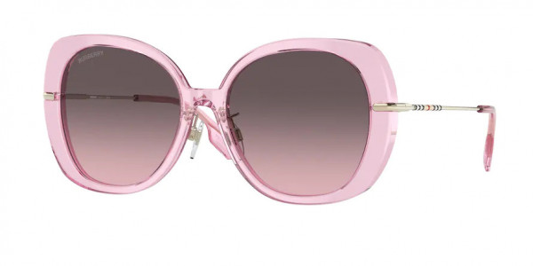Burberry BE4374F EUGENIE Sunglasses, 40245M EUGENIE PINK ROSE GRADIENT GRE (PINK)