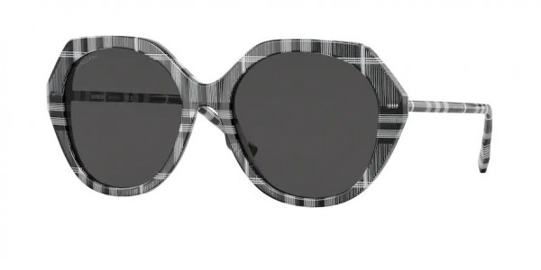 Burberry BE4375 VANESSA Sunglasses, 400487 VANESSA CHECK WHITE/BLACK DARK (WHITE)