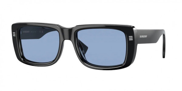 Burberry BE4376U JARVIS Sunglasses, 300172 JARVIS BLACK LIGHT BLUE (BLACK)