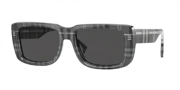 Burberry BE4376U JARVIS Sunglasses, 380487 JARVIS CHARCOAL CHECK DARK GRE (GREY)
