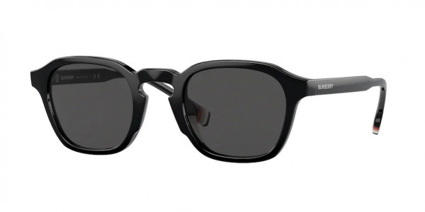 Burberry BE4378U PERCY Sunglasses, 300187 PERCY BLACK DARK GREY (BLACK)