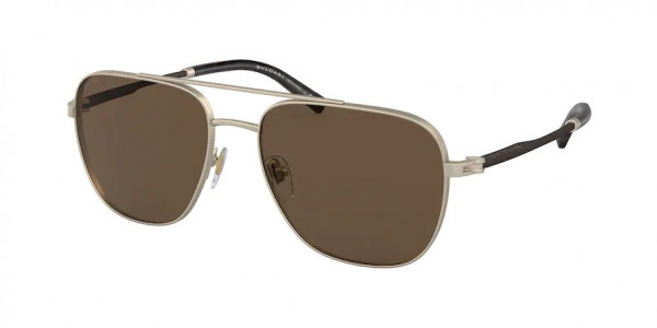 Bvlgari BV5059 Sunglasses, 202253 MATTE PALE GOLD DARK BROWN (GOLD)