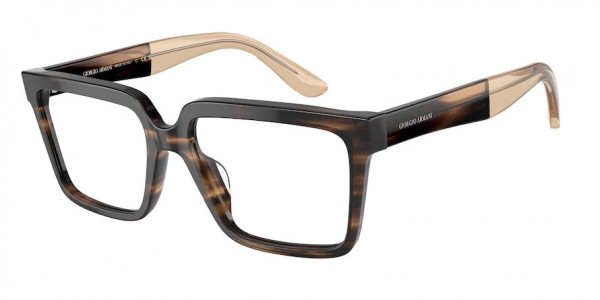 Giorgio Armani AR7230U Eyeglasses, 5958 SHINY STRIPED BROWN (BROWN)